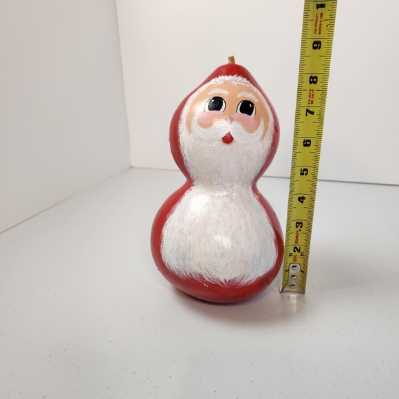Santa Claus Hand Painted Gourd Folk Art Christmas Decoration Vintage Handmade - Picture 8 of 9